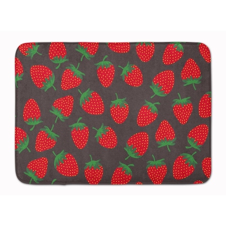 Carolines Treasures Strawberries on Gray Machine Washable Memory Foam Mat BB5137RUG